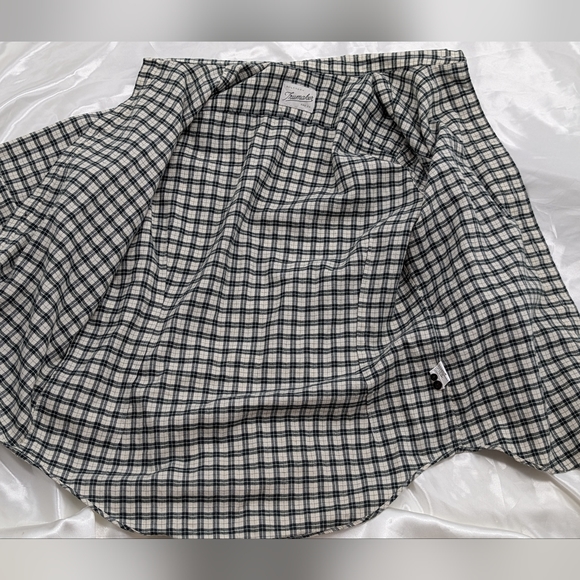 Trumaker and Co Men's Large Green/White Collared Roll-Tab Button-Down Flannel - Picture 4 of 7